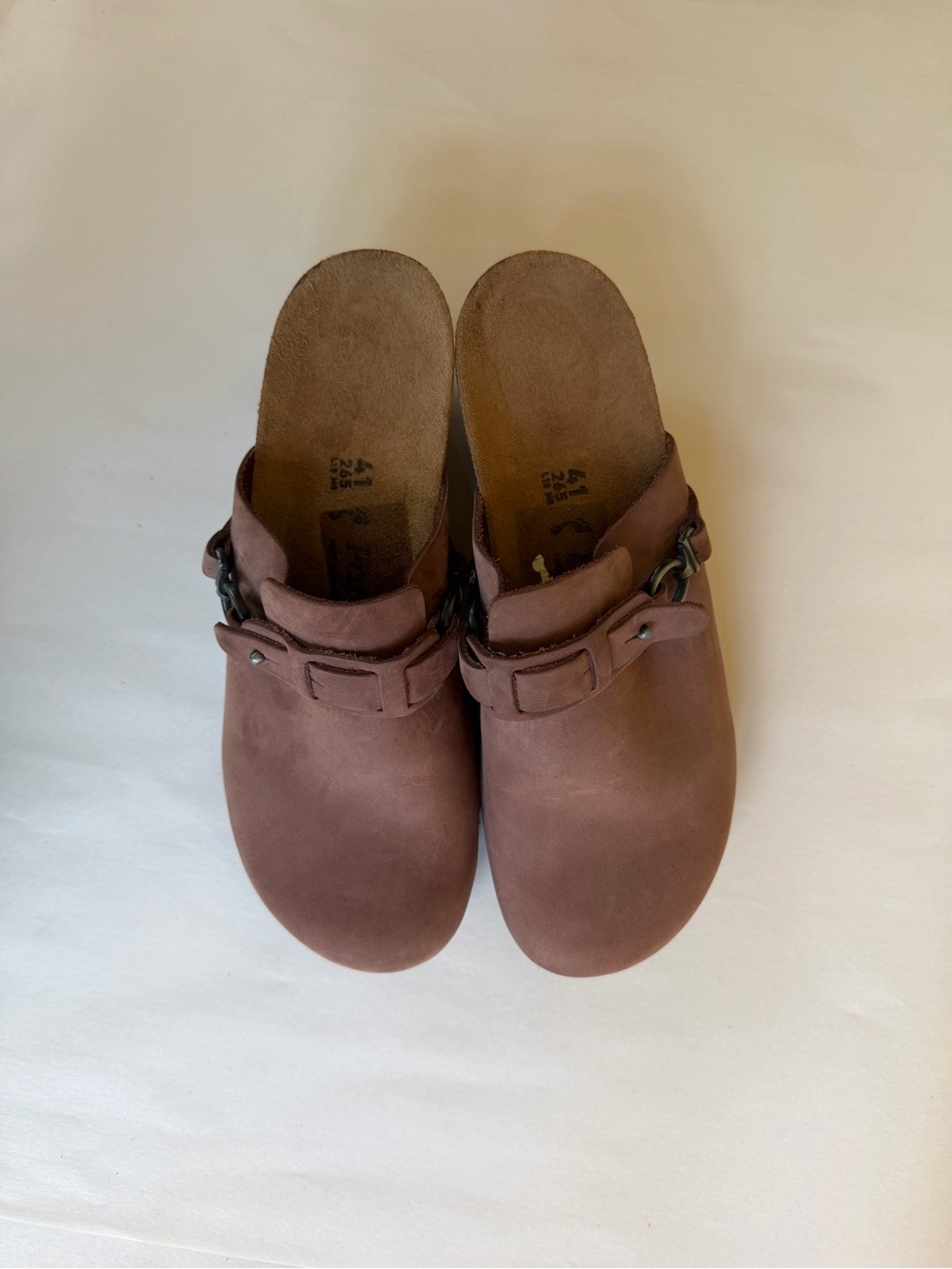 Papillio Dana Birkenstock Wedge Clogs Mauve Brown Nubuck EU 41 US 10 NWOB - Picture 3 of 12
